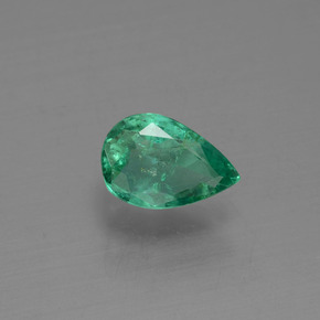 Esmeralda verde natural de 0,41 ct, en forma de pera, VS-SI