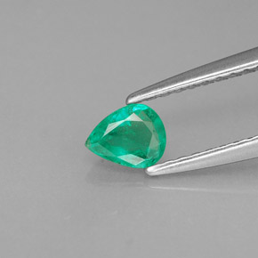 Esmeralda Verde natural de 0.25 ct, En forma de pera, SI