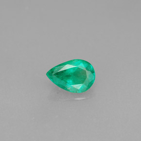Esmeralda verde natural de 0,33 ct, en forma de pera, VS-SI