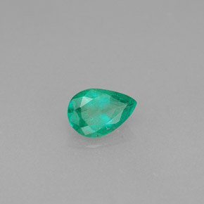 Esmeralda verde natural de 0,33 ct, en forma de pera, VS-SI