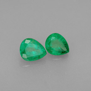 Gemas de esmeralda verde natural de  ct, en forma de pera, VS-SI