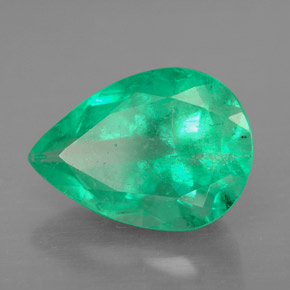 Esmeralda verde natural de 4,79 ct, en forma de pera, SI