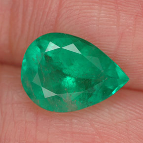 Esmeralda verde natural de 2,22 ct, en forma de pera, VS-SI