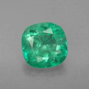 Esmeralda verde natural de 3,30 ct, corte cojín, VS-SI