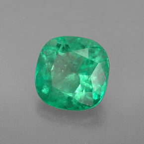 Esmeralda verde natural de 3,30 ct, corte cojín, VS-SI