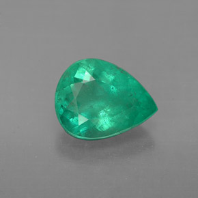 Esmeralda verde natural de 1,58 ct, en forma de pera, VS-SI