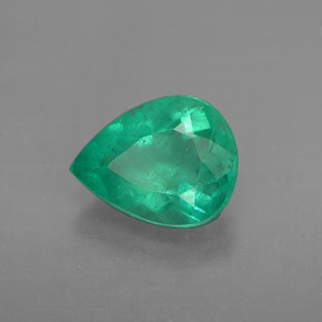 Esmeralda verde natural de 1,58 ct, en forma de pera, VS-SI