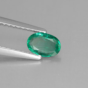 Esmeralda verde natural de 0,39 ct, corte óvalo, SI-I1