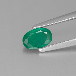 Esmeralda verde natural de 0,41 ct, corte óvalo, SI-I1