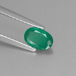 Esmeralda verde natural de 0,41 ct, corte óvalo, SI-I1