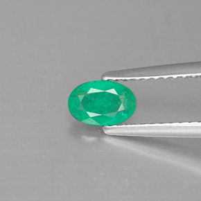 Esmeralda verde natural de 0,44 ct, corte óvalo, SI-I1
