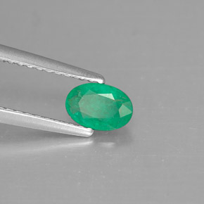 Esmeralda verde natural de 0,44 ct, corte óvalo, SI-I1