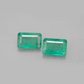 Gemas de esmeralda verde natural de  ct, corte esmeralda, SI-I1