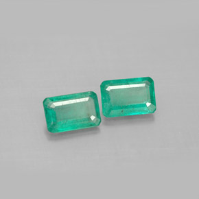 Gemas de esmeralda verde natural de  ct, corte esmeralda, SI-I1