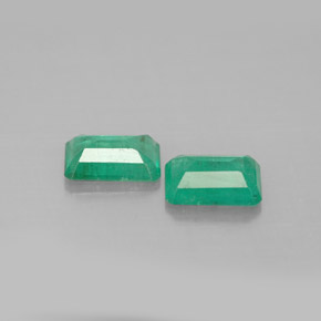 Gemas de esmeralda verde natural de  ct, corte esmeralda, SI-I1