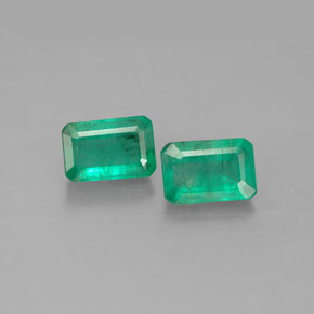 Gemas de esmeralda verde natural de  ct, corte esmeralda, SI-I1