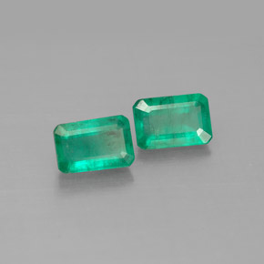Gemas de esmeralda verde natural de  ct, corte esmeralda, SI-I1
