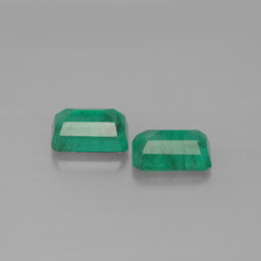 Gemas de esmeralda verde natural de  ct, corte esmeralda, SI-I1