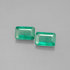 Gemas de esmeralda verde natural de  ct, corte esmeralda, SI-I1