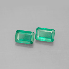 Gemas de esmeralda verde natural de  ct, corte esmeralda, SI-I1