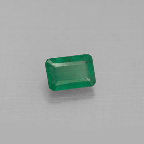 Esmeralda verde natural de 0,63 ct, corte esmeralda, SI-I1