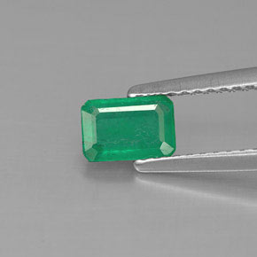 Esmeralda verde natural de 0,57 ct, corte esmeralda, SI-I1