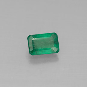 Esmeralda verde natural de 0,67 ct, corte esmeralda, SI-I1