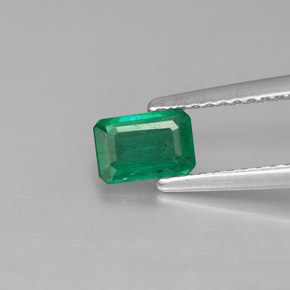 Esmeralda verde natural de 0,50 ct, corte esmeralda, SI-I1