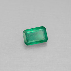 Esmeralda verde natural de 0,54 ct, corte esmeralda, SI-I1