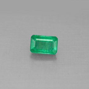 Esmeralda verde natural de 0,65 ct, corte esmeralda, SI-I1