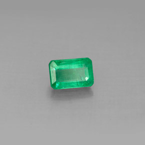 Esmeralda verde natural de 0,65 ct, corte esmeralda, SI-I1