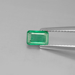 Esmeralda verde natural de 0,46 ct, corte esmeralda, SI-I1