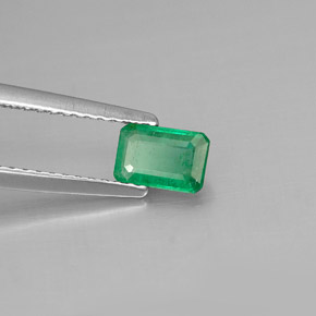 Esmeralda verde natural de 0,46 ct, corte esmeralda, SI-I1