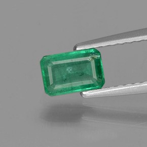 Esmeralda verde natural de 0,53 ct, corte esmeralda, SI-I1