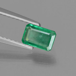 Esmeralda verde natural de 0,53 ct, corte esmeralda, SI-I1