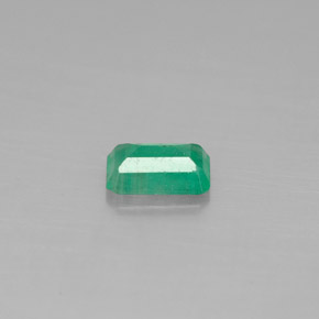Esmeralda verde natural de 0,47 ct, corte esmeralda, SI-I1