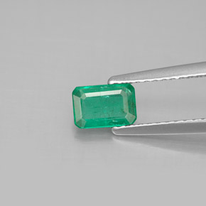 Esmeralda verde natural de 0,54 ct, corte esmeralda, SI-I1