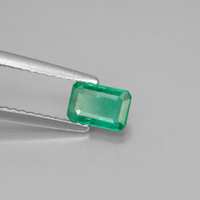 Esmeralda verde natural de 0,54 ct, corte esmeralda, SI-I1