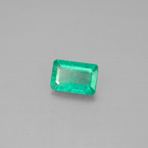 Esmeralda verde natural de 0,47 ct, corte esmeralda, SI-I1