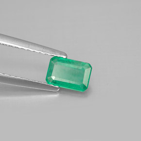 Esmeralda verde natural de 0,47 ct, corte esmeralda, SI