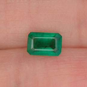 Esmeralda verde natural de 0,45 ct, corte esmeralda, SI-I1