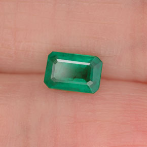 Esmeralda verde natural de 0,45 ct, corte esmeralda, SI-I1