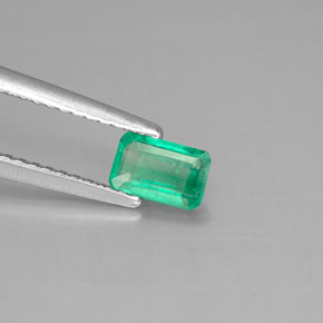 Esmeralda verde natural de 0,37 ct, corte esmeralda, SI