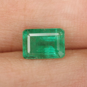 Esmeralda verde natural de 1,08 ct, corte esmeralda, SI-I1
