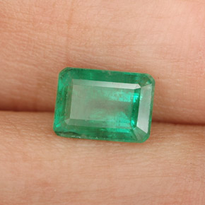 Esmeralda verde natural de 1,08 ct, corte esmeralda, SI-I1