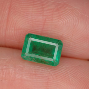 Esmeralda verde natural de 1,09 ct, corte esmeralda, SI-I1