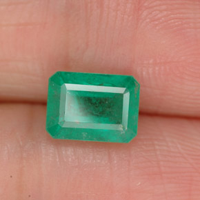 Esmeralda verde natural de 1,11 ct, corte esmeralda, SI-I1