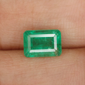 Esmeralda verde natural de 1,07 ct, corte esmeralda, SI-I1