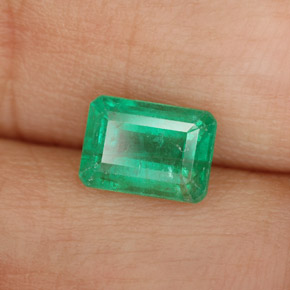 Esmeralda verde natural de 1,07 ct, corte esmeralda, SI-I1