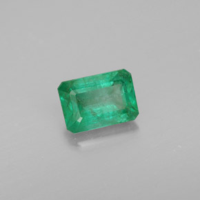 Esmeralda verde natural de 0,96 ct, corte esmeralda, VS-SI